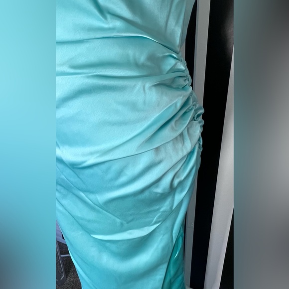 Tiffany Blue Front and Back Draped Slip Maxi Dress - NWT - Picture 7 of 9